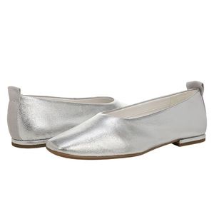 Silver Metallic Women's Ballet Flats